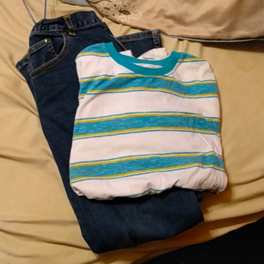 Wonder nation bundle jeans and shirt size 16 husky
